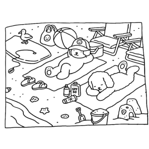 Cachorrinhos na Praia