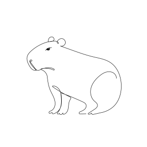 Capivara Criativa em Traços Simples