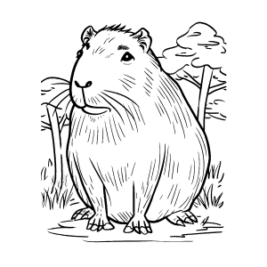 Capivara Encantadora na Selva