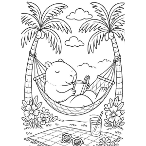 Relaxando na Rede: Uma Capivara em Férias