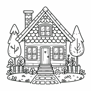 Casa de Conto de Fadas para Colorir