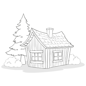 Casa na Floresta para Pintar