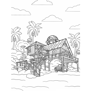 Casa Tropical: Um Refúgio para Colorir