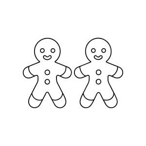 Casal de bonequinhos de gengibre para colorir