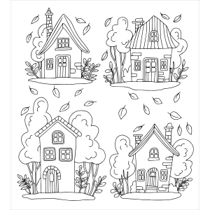Casas Encantadas para Colorir