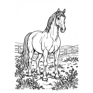 Cavalo Majestoso no Campo