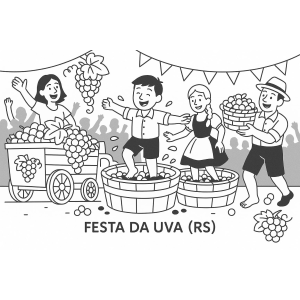 Celebração Animada na Festa da Uva