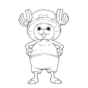 Chopper de pé com seu chapéu rosa para colorir