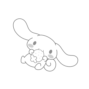 Cinnamoroll deitado sorrindo para colorir