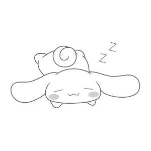 Cinnamoroll dormindo tranquilo para colorir