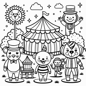 Circo Encantado com Animais e Personagens Fofo