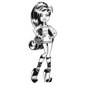 Clawdeen Wolf de botas altas para colorir