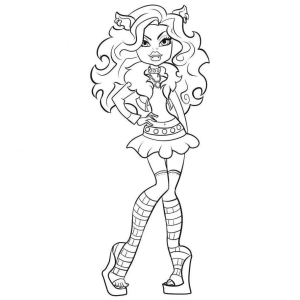 Clawdeen Wolf de botas de cano alto para colorir