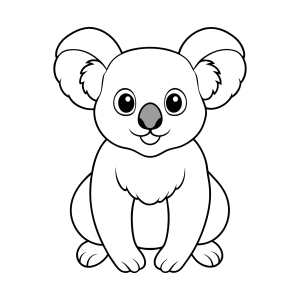 Coala de pé com os braços abertos para colorir