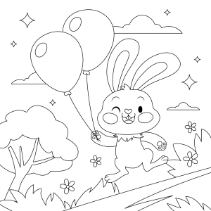 Coelhinho Alegre Com Balões