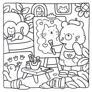 Coelhinho no banheiro com patinho de borracha para colorir