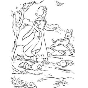 Colorindo a Magia de Branca de Neve na Floresta