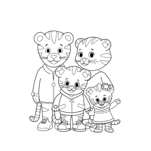Colorindo a Família Alegre do Daniel Tigre