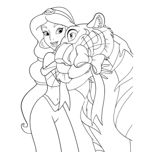 Colorindo a Magia de Jasmine e seu Tigre