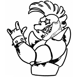 Colorindo Monty: O Crocodilo Rockeiro de FNAF