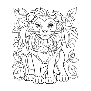 Colorindo o Rei da Selva