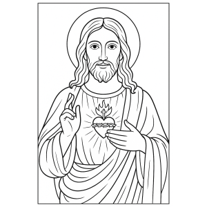 Colorindo o Sagrado Coração de Jesus
