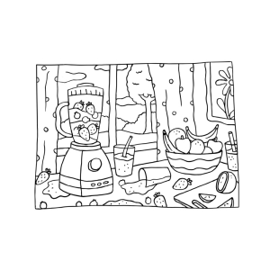 Colorindo uma Cena de Verão na Cozinha