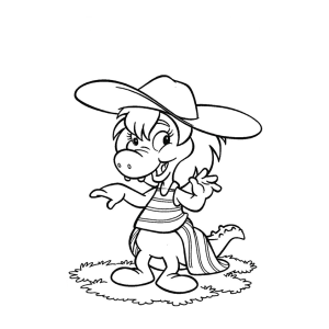 Divirta-se Colorindo o Dino com Chapéu