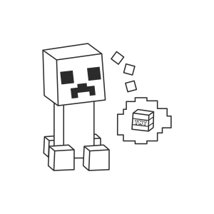 Creeper fofo com blocos para colorir