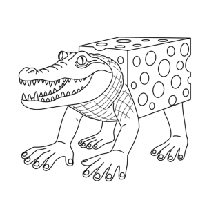 Crocodilo de queijo para colorir