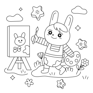 Cute Bunny Artist Adventure
