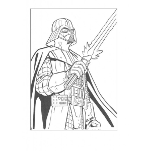 Darth Vader e Luke frente a frente para colorir