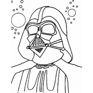 Darth Vader kawaii com o sabre vermelho para colorir