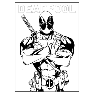 Deadpool em Ação: Pronto para Colorir