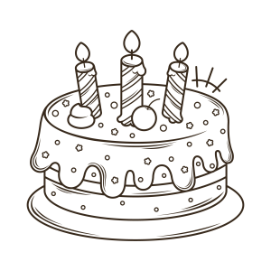 Delicioso Bolo de Aniversário para Colorir