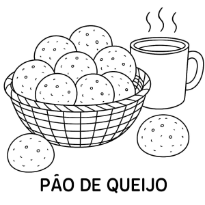 Delicioso Pão de Queijo para Colorir