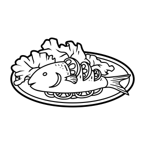 Delicioso Prato de Peixe para Colorir