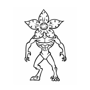 Demogorgon de boca aberta para colorir