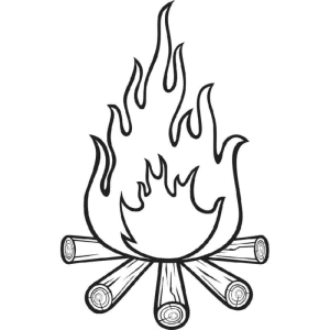 Desenho de uma Fogueira para Colorir