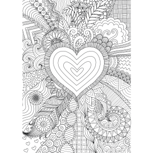 Desenho Intricado de Corações