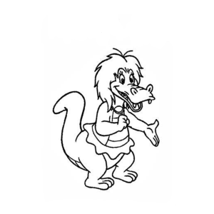 Desenho para Colorir: Crocodilo Elegante