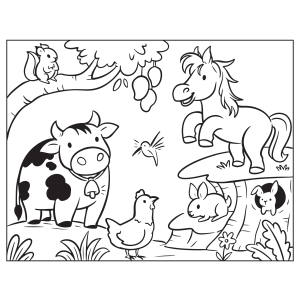 Diversão na Fazenda: Animais para Colorir
