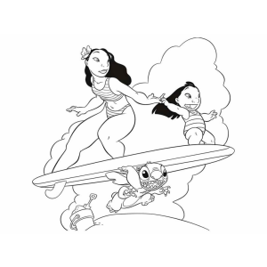 Divertida Aventura de Surf com Lilo, Nani e Stitch