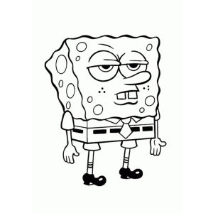 Divirta-se Colorindo o Bob Esponja Satisfeito