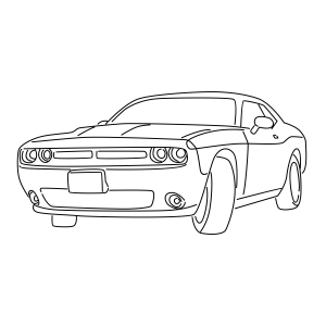 Dodge Challenger: Estilo e Potência para Colorir
