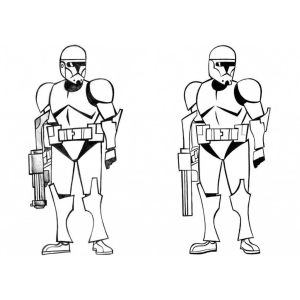 Dois soldados clones lado a lado para colorir