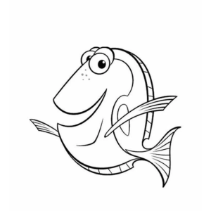 Dory de perfil para colorir
