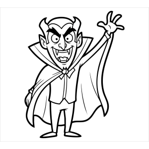 Drácula assustador com garras para colorir