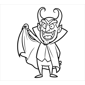 Drácula de sobrancelhas arqueadas para colorir