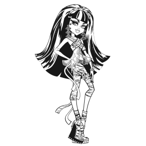 Draculaura de maria-chiquinha posando para colorir